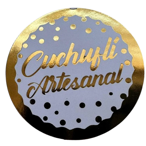 Sticker Cuchufli Artesanal Dorado 100un 38mm