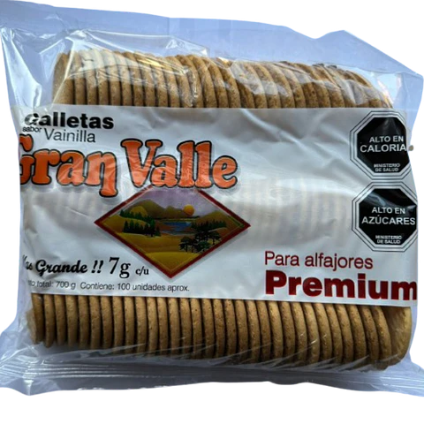 Galletas Tapas De Alfajor Gran Valle Vainilla 100un