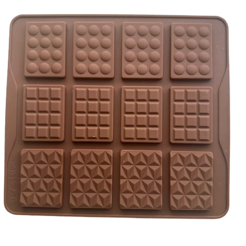 Molde Silicona Barritas De Chocolate 12 Cavidades 20x18,5cm