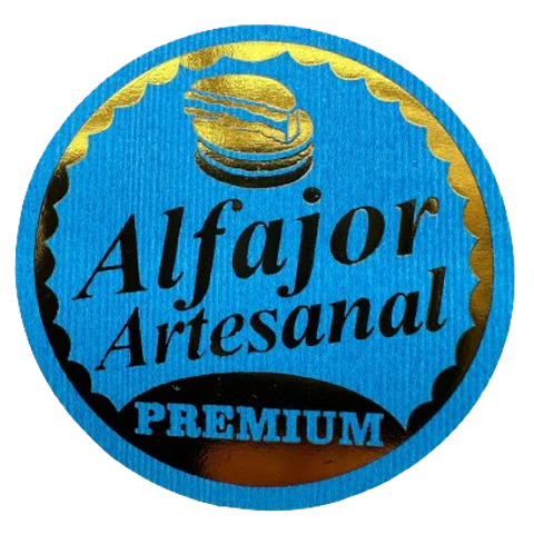 Sticker Alfajor Celeste 100un 38mm