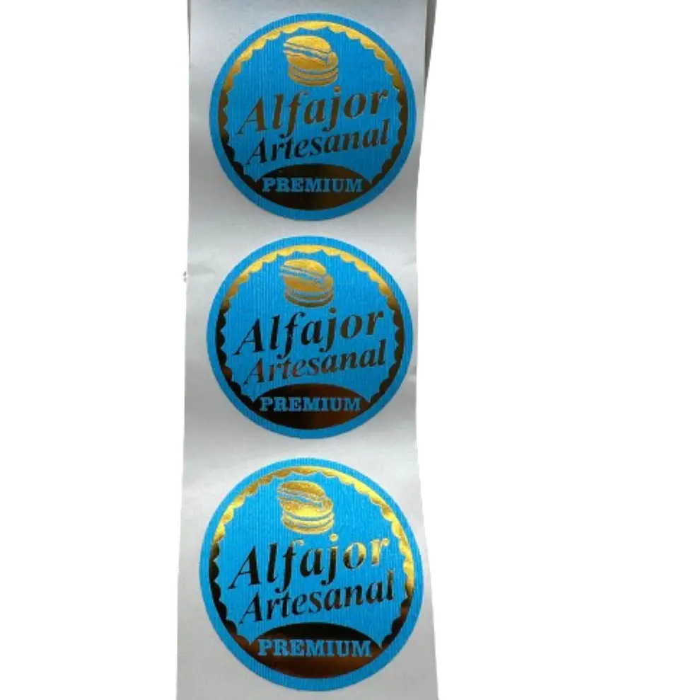 Sticker Alfajor Celeste 100un 38mm 2