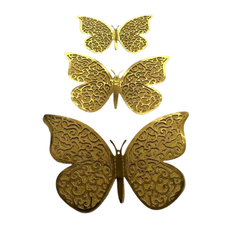 Topper Mariposas Decorativas Doradas 12 pcs