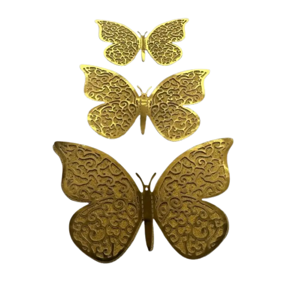 Topper Mariposas Decorativas Doradas 12 pcs 1