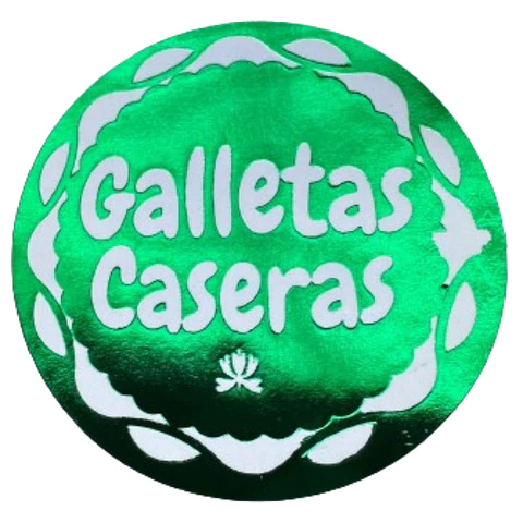 Sticker Galletas Caseras Verde 100un 38mm