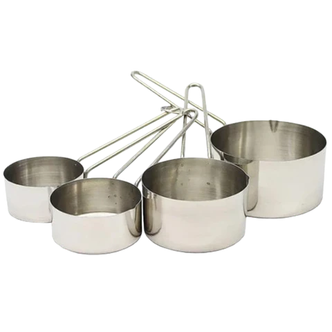 Set 4 Tazas Medidoras Acero Inoxidable Cuiner