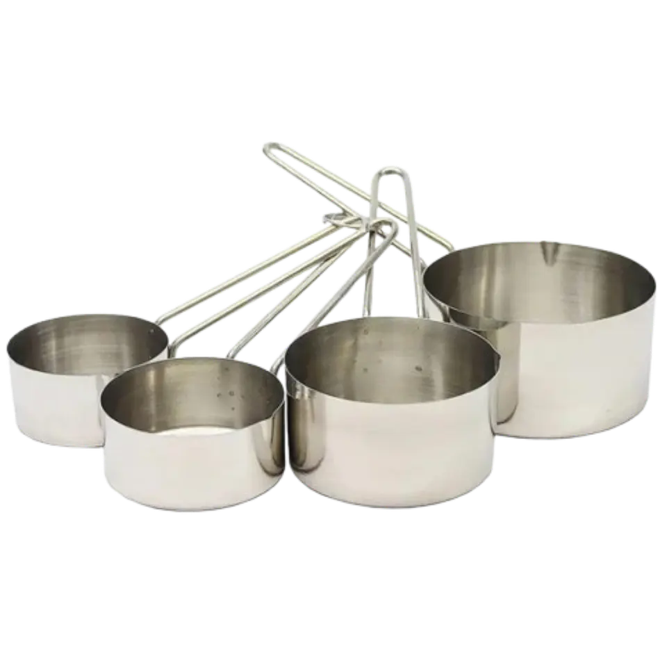Set 4 Tazas Medidoras Acero Inoxidable Cuiner 1