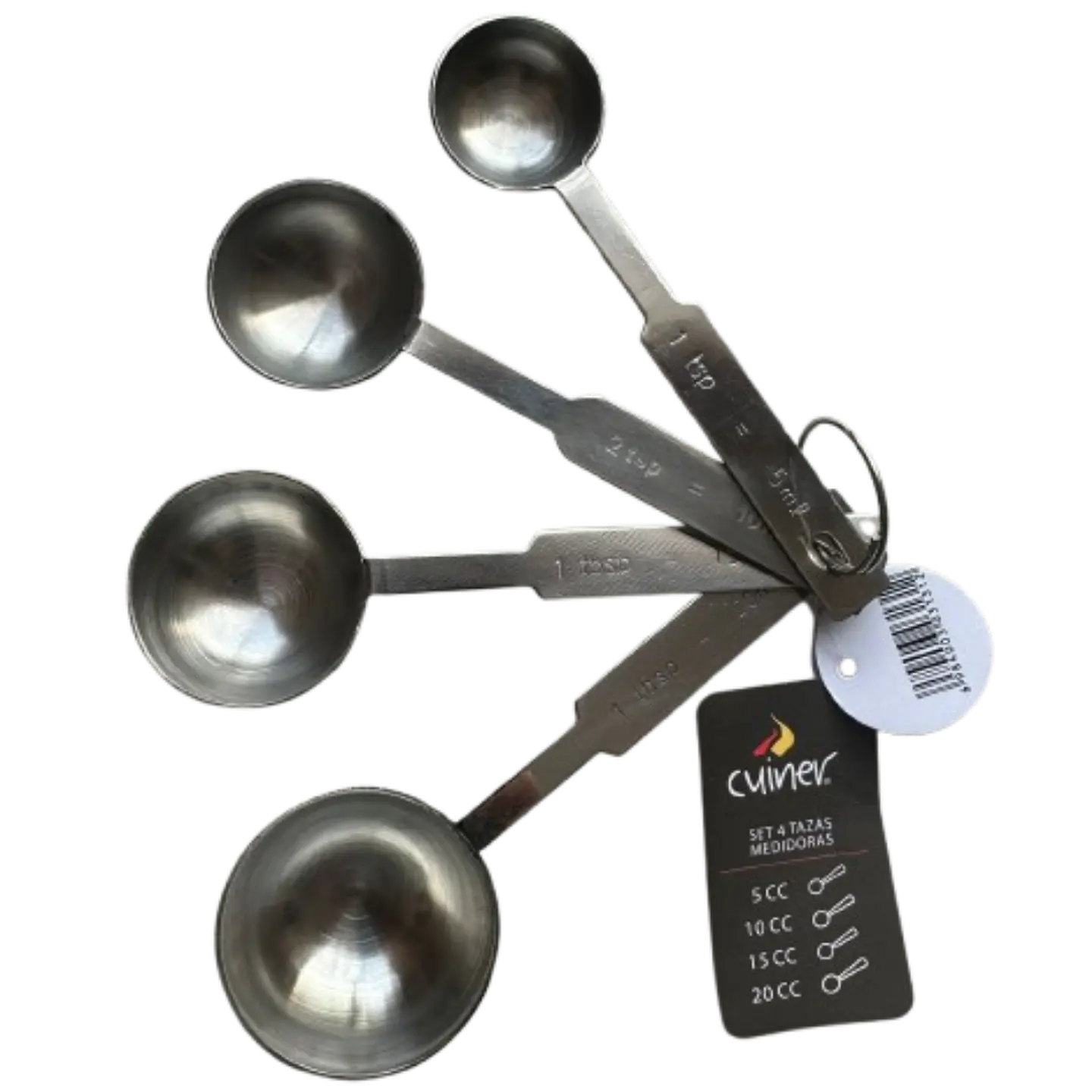Set 4 Cucharas Medidoras Acero Inoxidable Cuiner 1