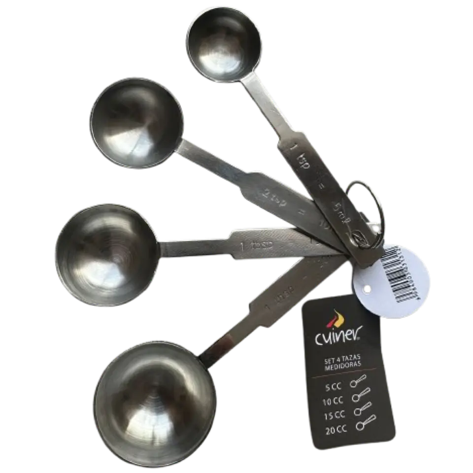 Set 4 Cucharas Medidoras Acero Inoxidable Cuiner 1