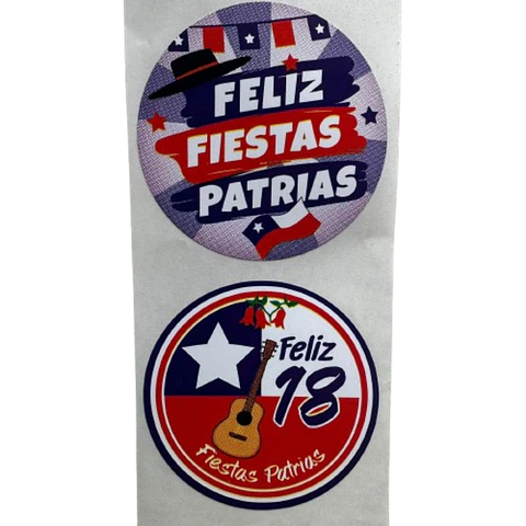 Sticker Fiestas Patrias A 100un 38mm