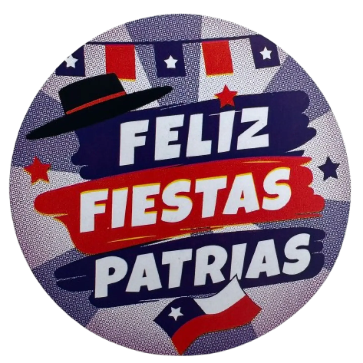 Sticker Fiestas Patrias A 100un 38mm 3