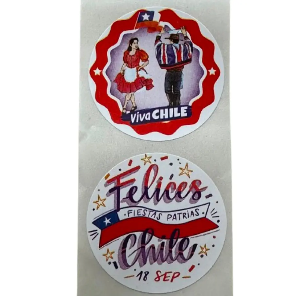 Sticker Fiestas Patrias B 100un 38mm 1