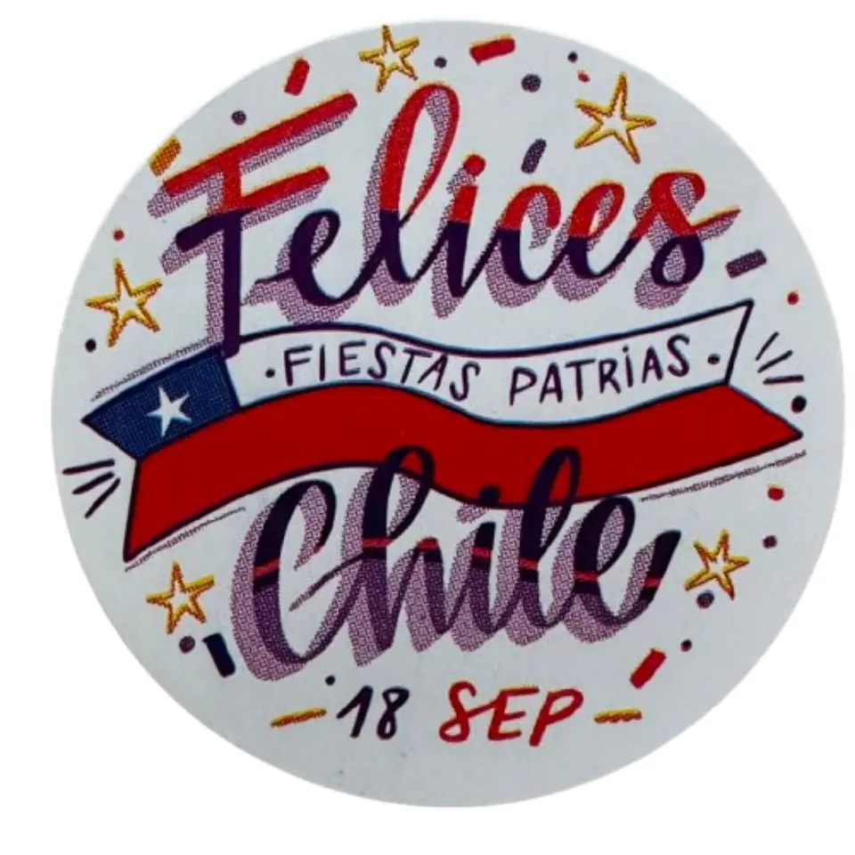 Sticker Fiestas Patrias B 100un 38mm 2