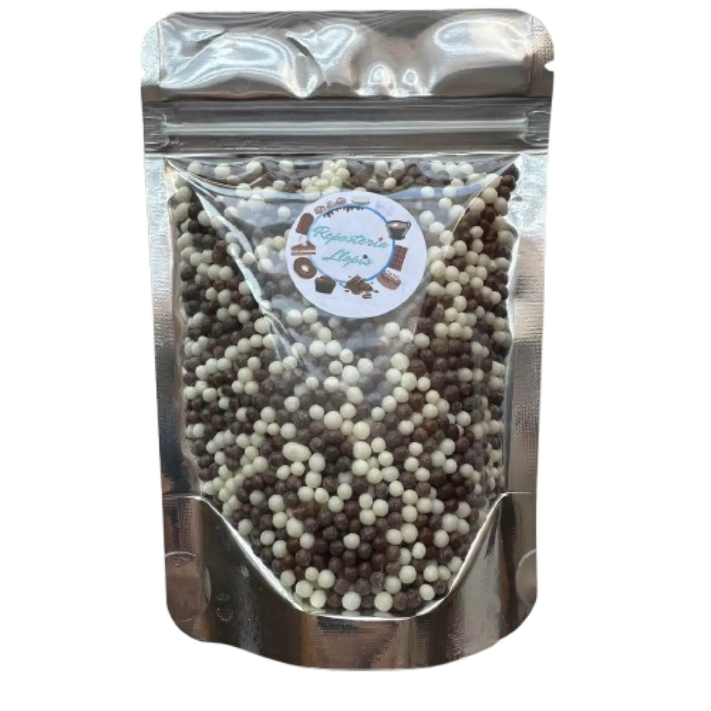 Bolitas Cereal Micro Blanco Negro Bañadas En Chocolate 80g 1