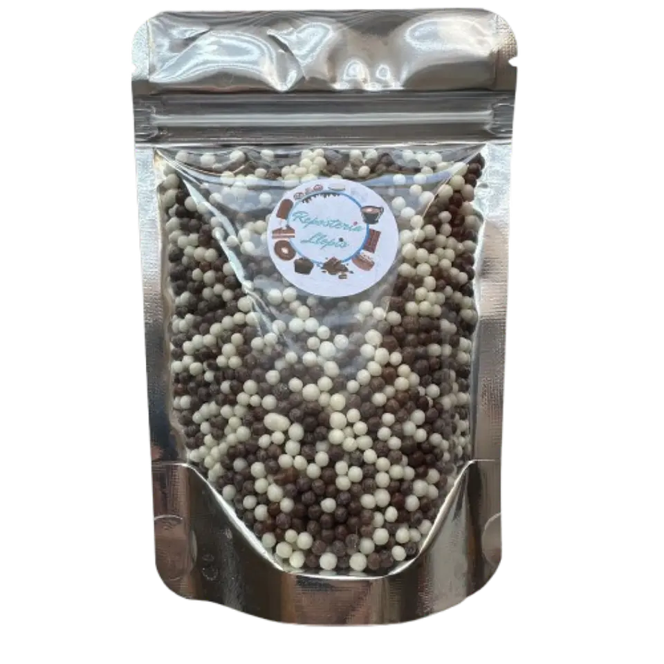 Bolitas Cereal Micro Blanco Negro Bañadas En Chocolate 80g 1