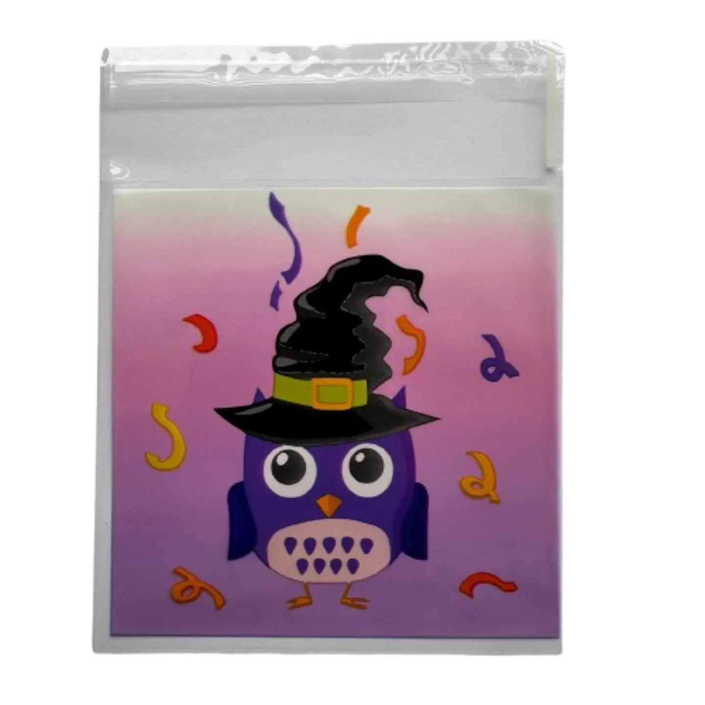 Bolsas Halloween D Celofan Autoadhesivas 100un 10x10+2cm 3