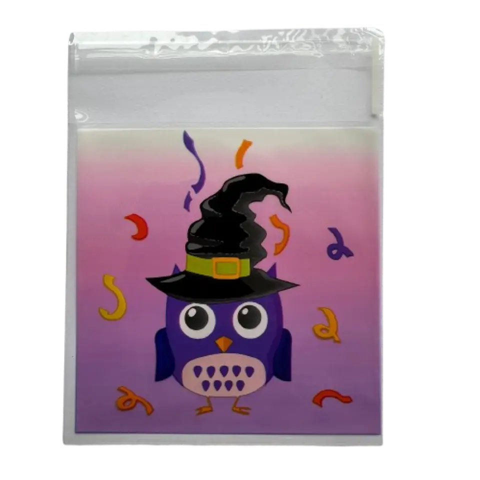 Bolsas Halloween D Celofan Autoadhesivas 100un 10x10+2cm 3