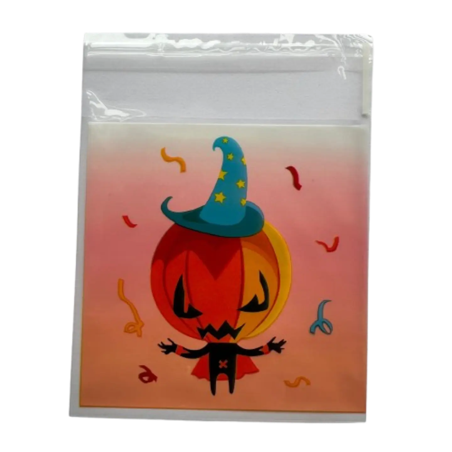 Bolsas Halloween D Celofan Autoadhesivas 100un 10x10+2cm 4