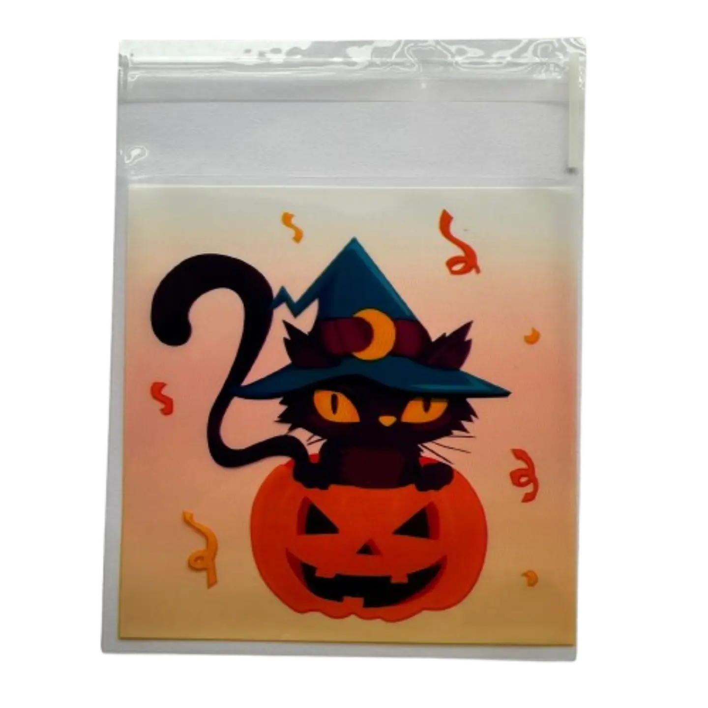 Bolsas Halloween D Celofan Autoadhesivas 100un 10x10+2cm 6