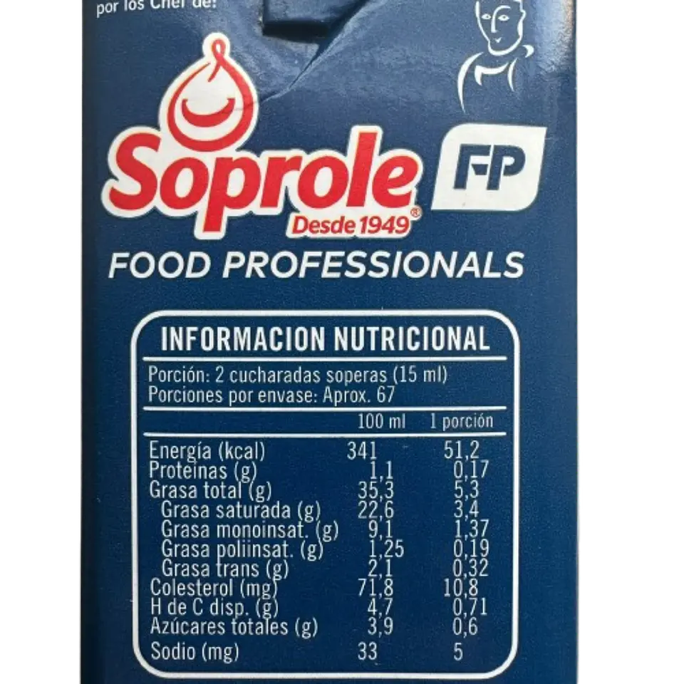 Crema De Leche Para Batir O Cocinar Soprole 1L 3