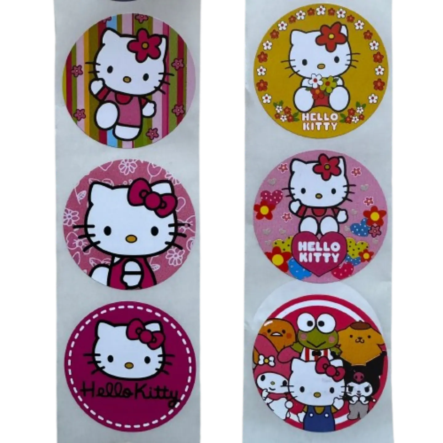 Sticker Hello Kitty 6 Diseños 100un 38mm 1