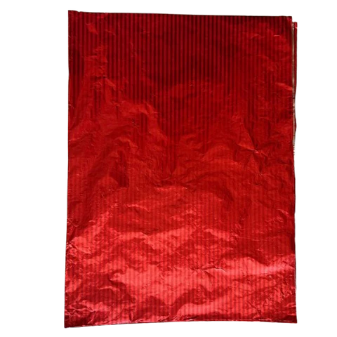 Pack 5 Pliego Papel Aluminio Rojo Linea Para Choco. 43x58cm