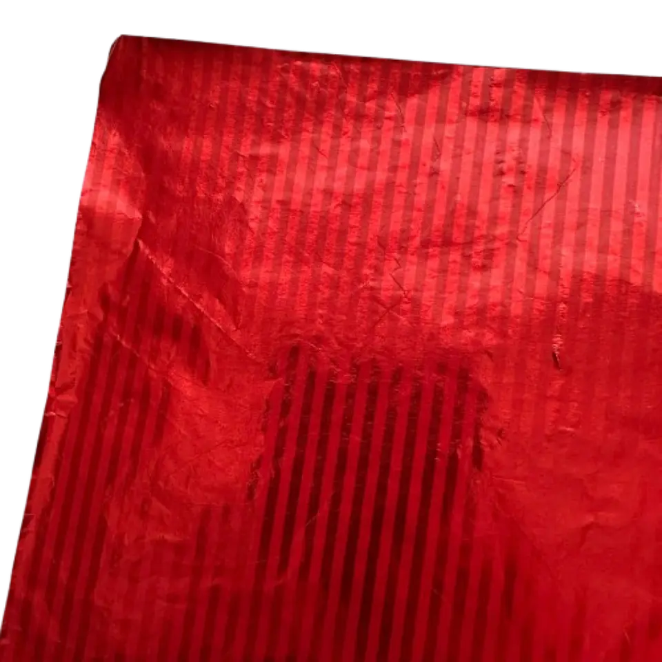 Pack 5 Pliego Papel Aluminio Rojo Linea Para Choco. 43x58cm 2