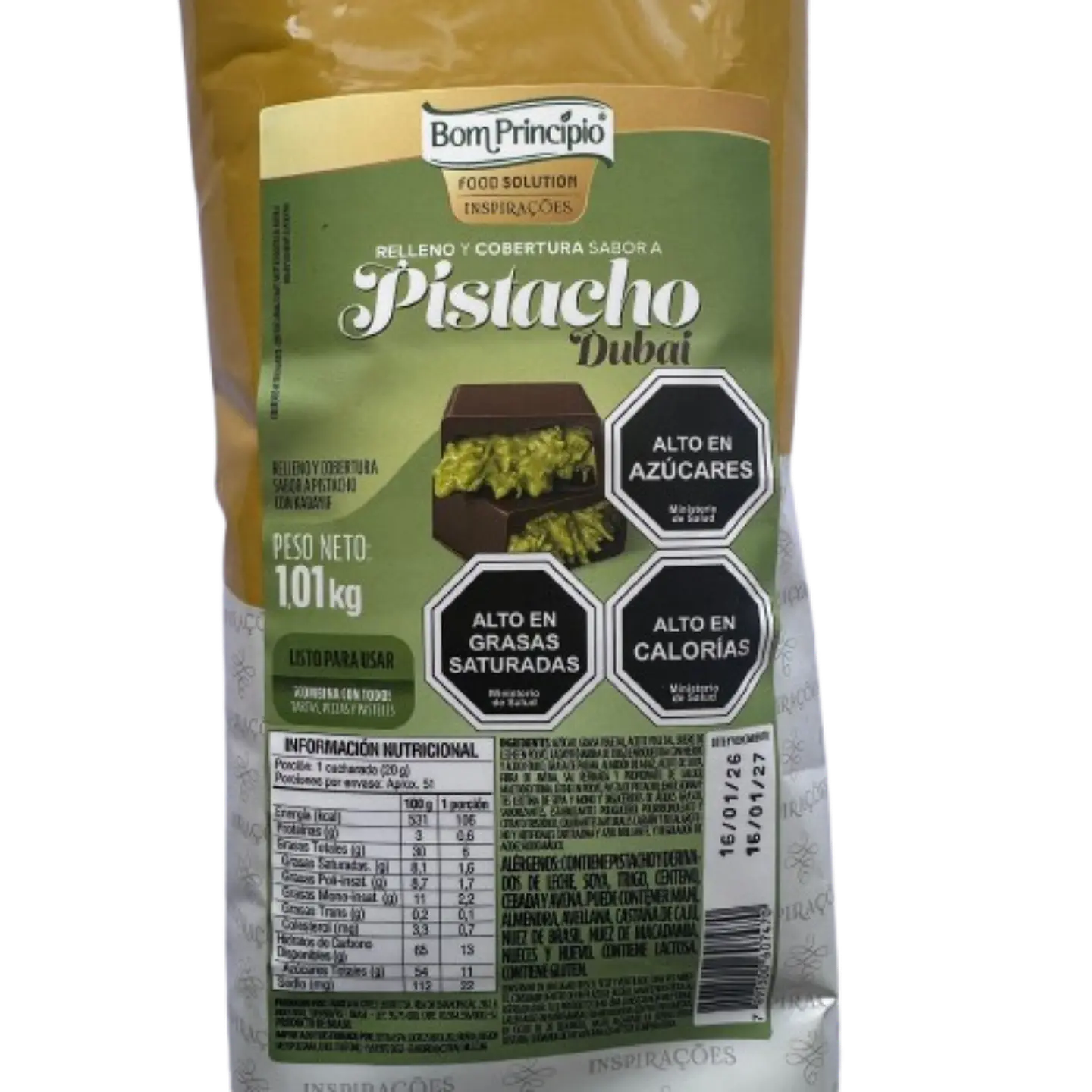 Relleno Pasta Pistacho Dubai Con Kadayif Bon Principio 1kg 2