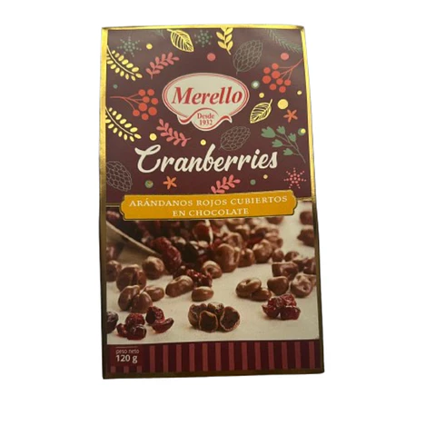 Cranberries Bañados en Chocolate Fino Merello 120g
