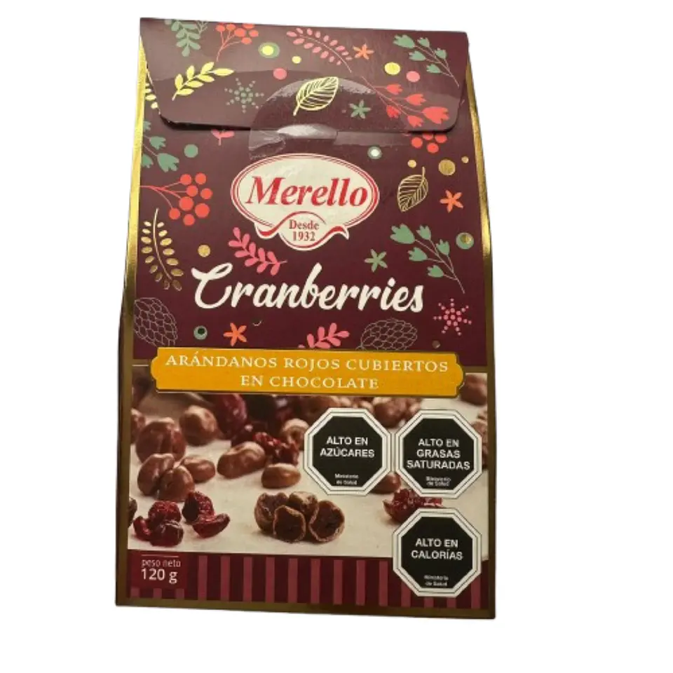 Cranberries Bañados en Chocolate Fino Merello 120g 2