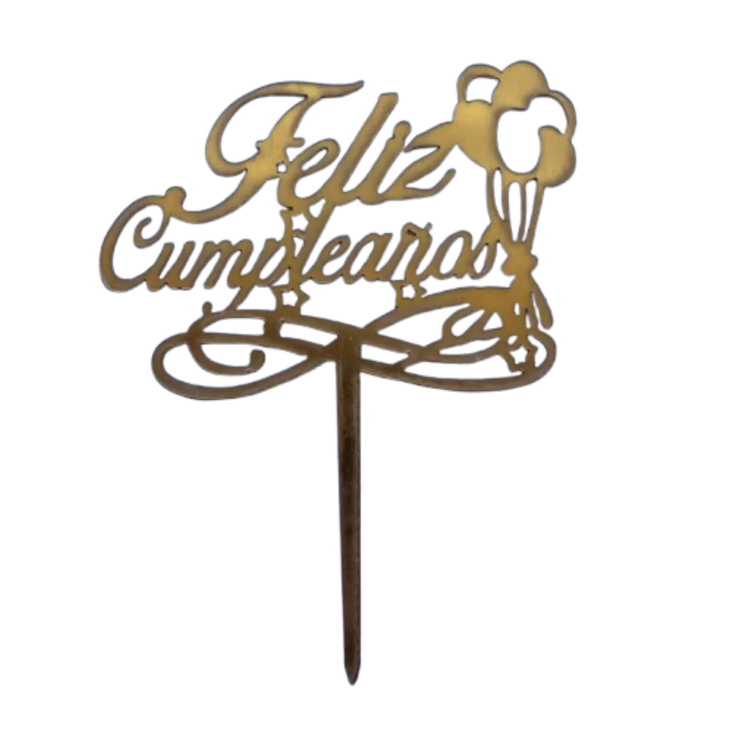 Topper Feliz Cumpleaños 7 Dorado 1