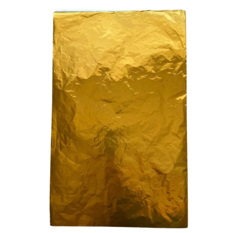 Pack 5 Pliego Papel Aluminio Dorado Para Chocolate 43x58cm