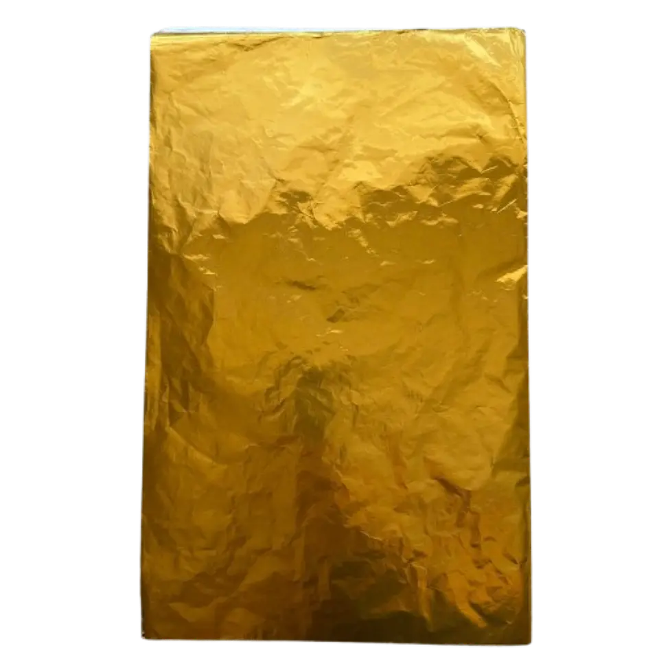 Pack 5 Pliego Papel Aluminio Dorado Para Chocolate 43x58cm 1