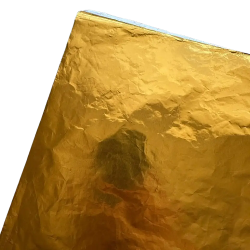 Pack 5 Pliego Papel Aluminio Dorado Para Chocolate 43x58cm 2