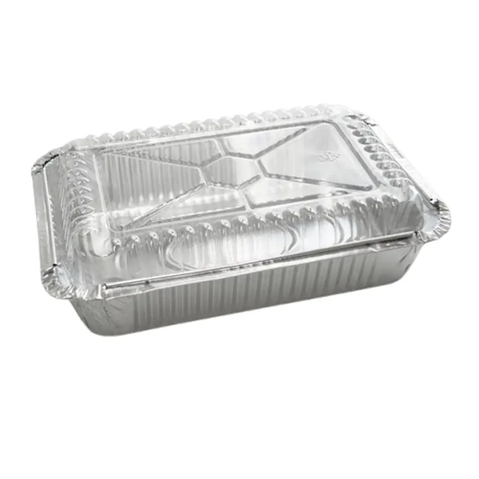 Pack 20 Envase Aluminio C-20 Con Tapa Transparente 17x10x4cm 1