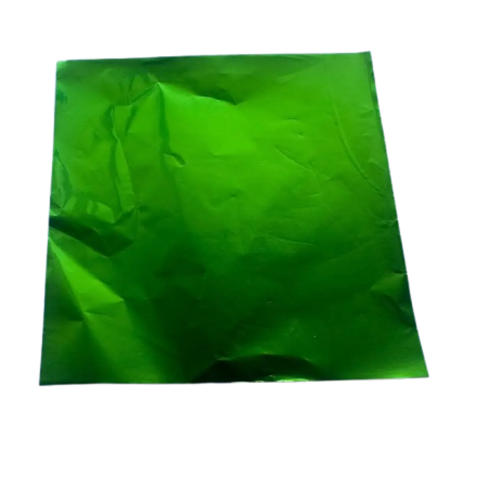 Papel Aluminio Para Bombon Verde 100un 10x10cm 1