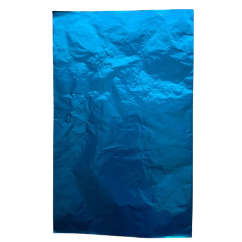 Pack 5 Pliego Papel Aluminio Azul Para Chocolate 43x58cm