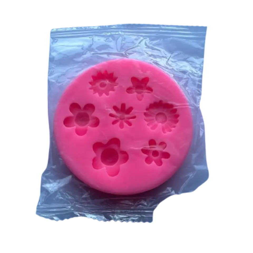 Molde Silicona Flores C 7 Figuras 7,2x7,2cm 1