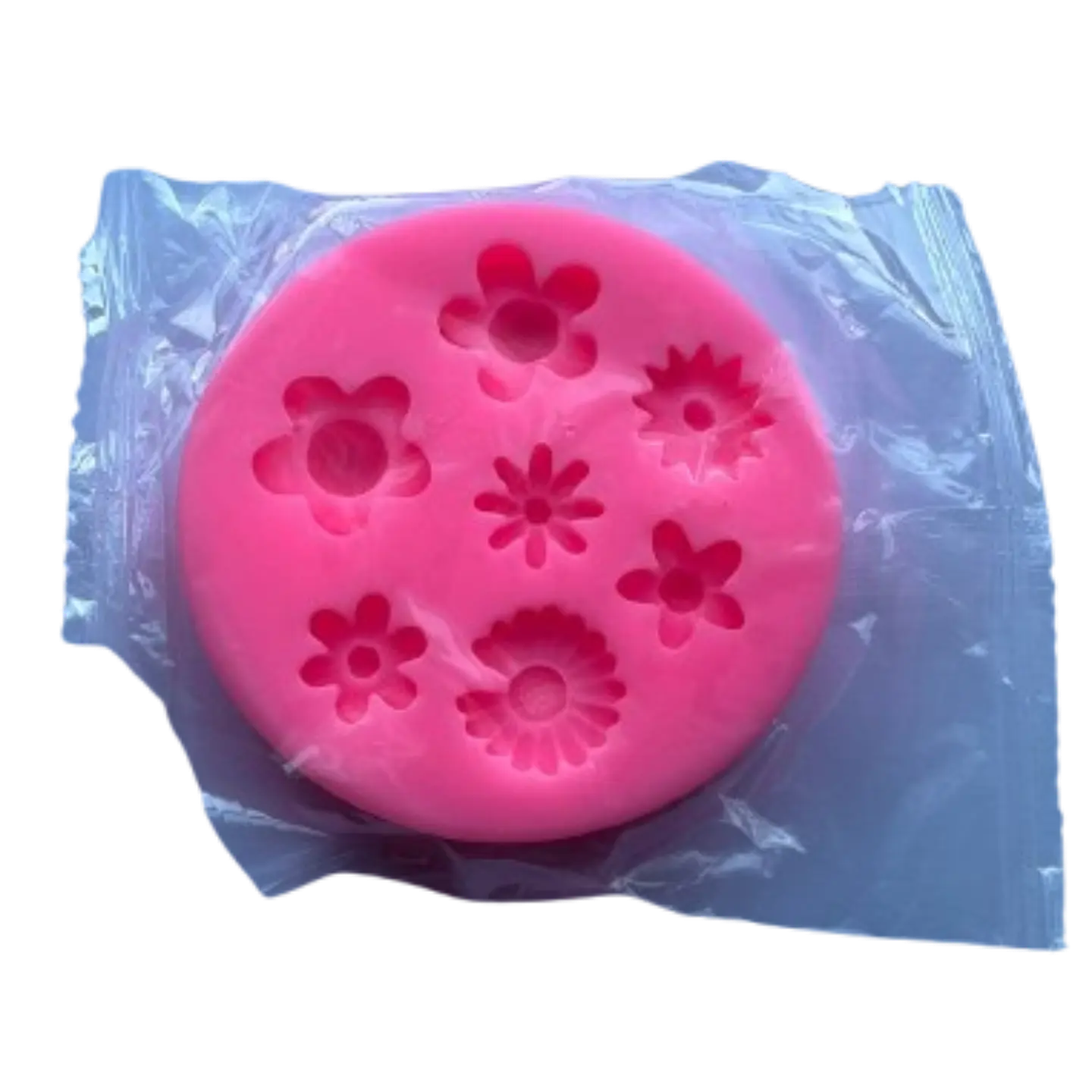Molde Silicona Flores C 7 Figuras 7,2x7,2cm 2