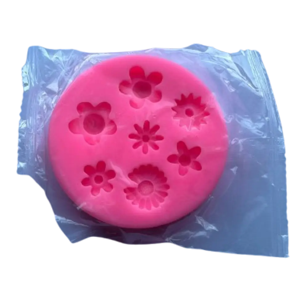 Molde Silicona Flores C 7 Figuras 7,2x7,2cm 2