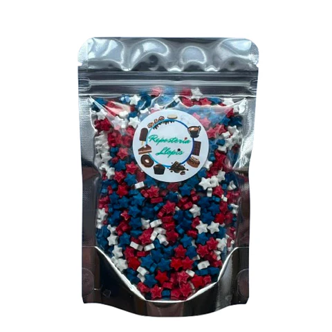 Estrellas Tricolor 3D Fiestas Patrias Comestible 100g