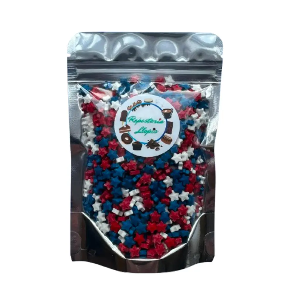 Estrellas Tricolor 3D Fiestas Patrias Comestible 100g 1