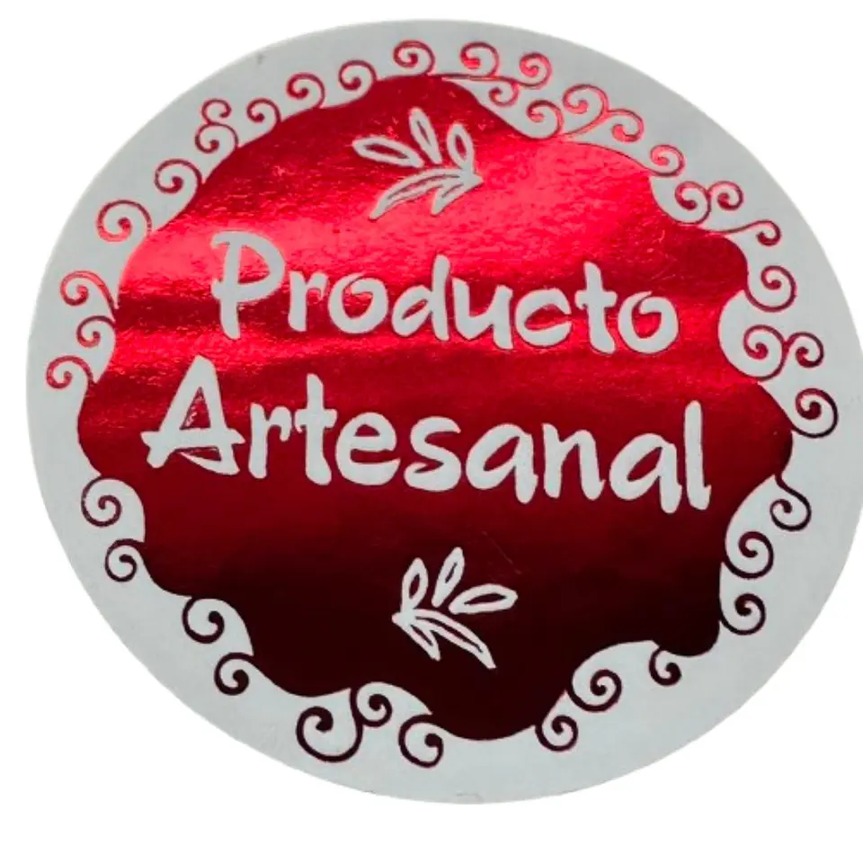 Sticker Producto Artesanal Rojo 100un 38mm 1