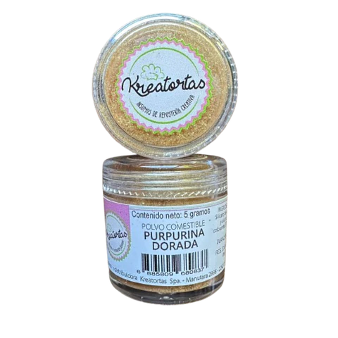 Purpurina Brillo Dorado Comestible Kreatortas 5g