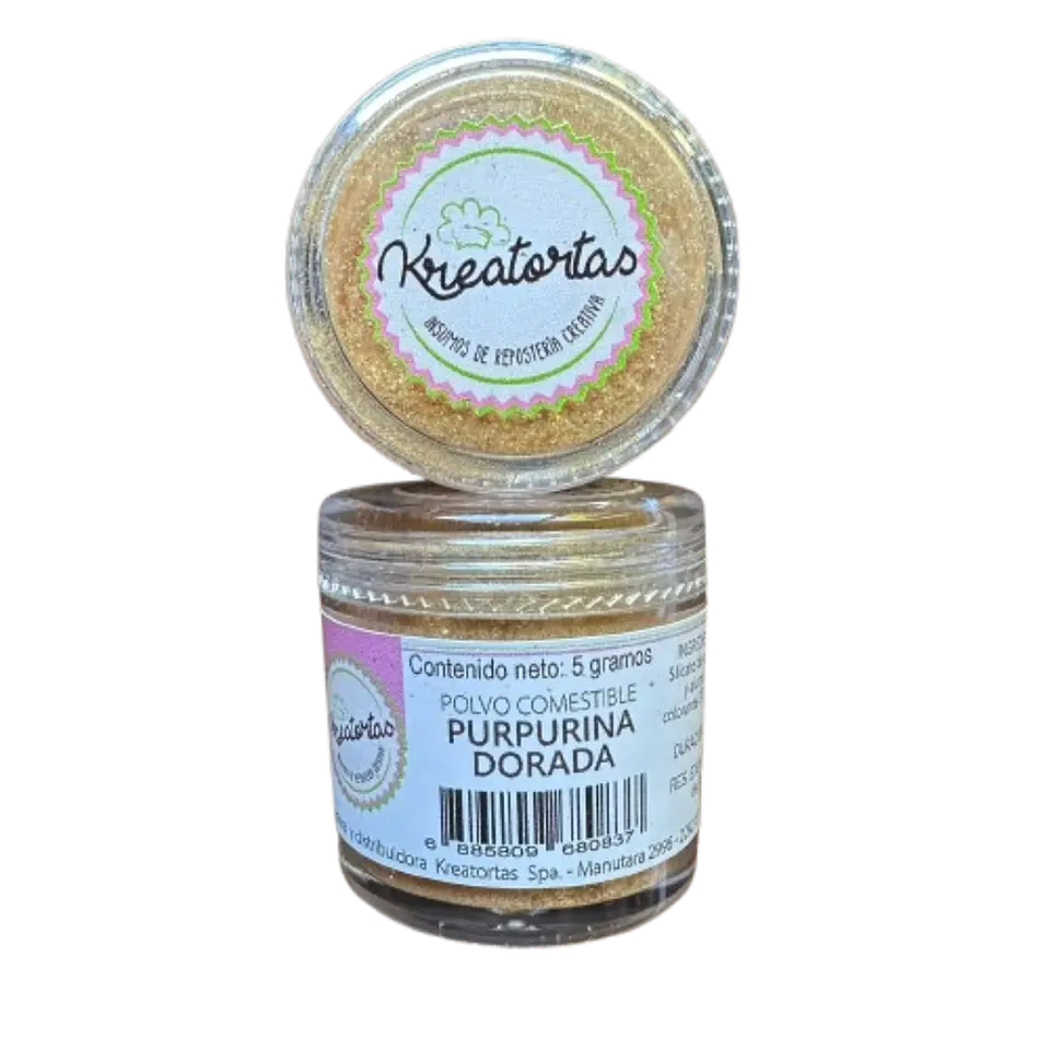 Purpurina Brillo Dorado Comestible Kreatortas 5g 1