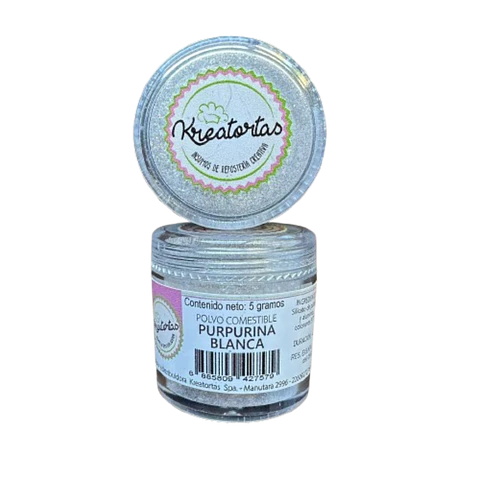 Purpurina Brillo Blanco Comestible Kreatortas 5g
