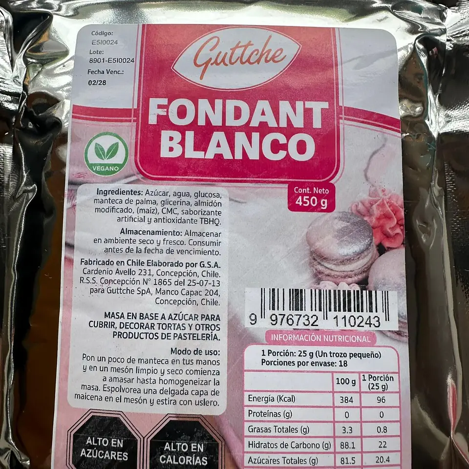 Fondant Blanco Guttche 450g 2