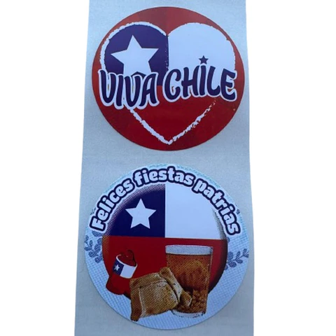 Sticker Fiestas Patrias A 100un 38mm