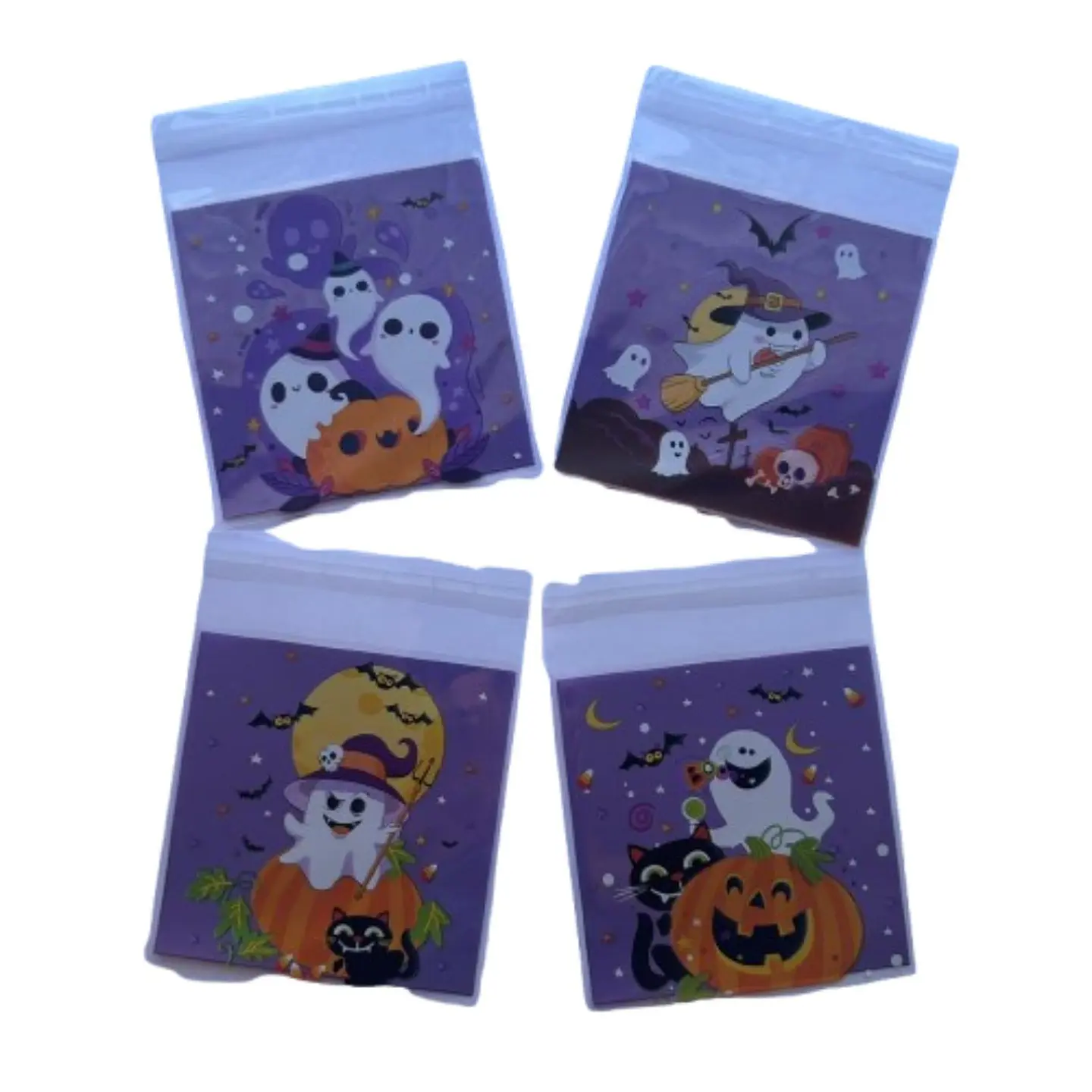 Bolsas Halloween D Celofan Autoadhesivas 100un 10x10+2cm 1