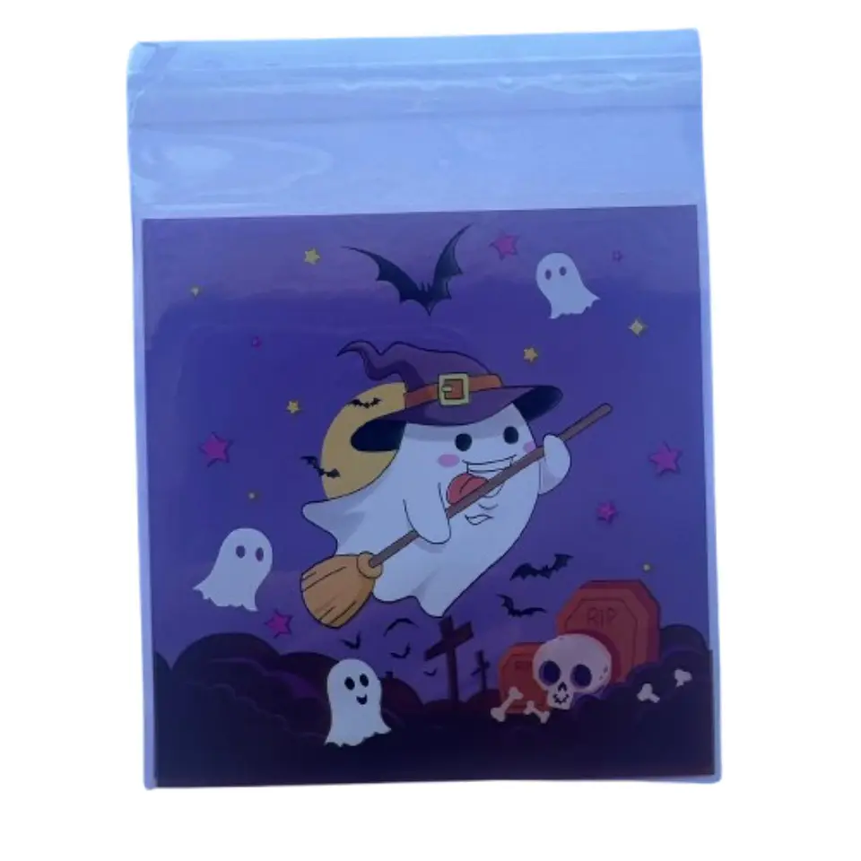 Bolsas Halloween D Celofan Autoadhesivas 100un 10x10+2cm 3