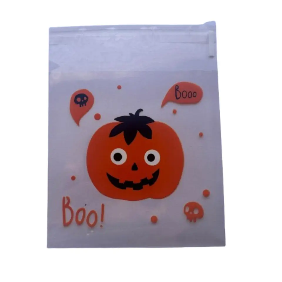 Bolsas Halloween A Celofan Autoadhesivas 100un 10x10+2cm 4